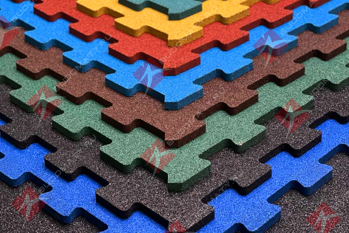 Резиновое покрытие Puzzle 1000×1000×10 мм. Доставка по России.